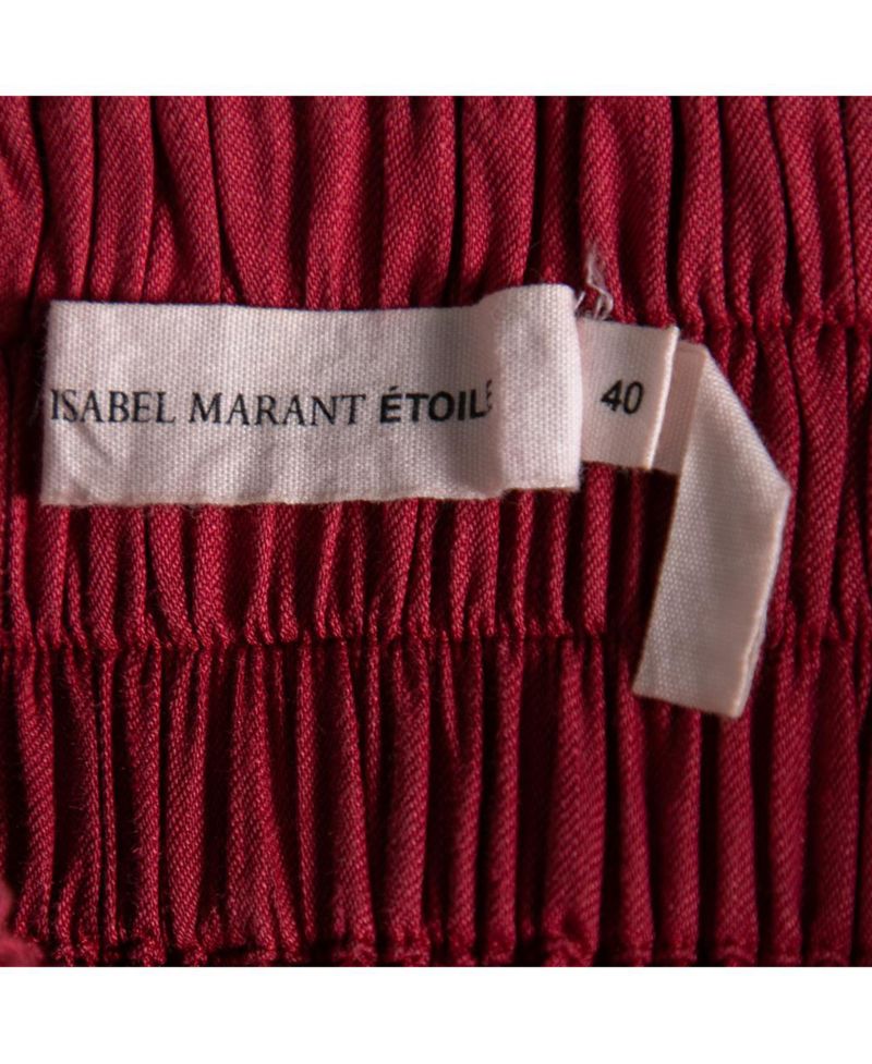 Women's Etoile Red Linen Blend Shorts