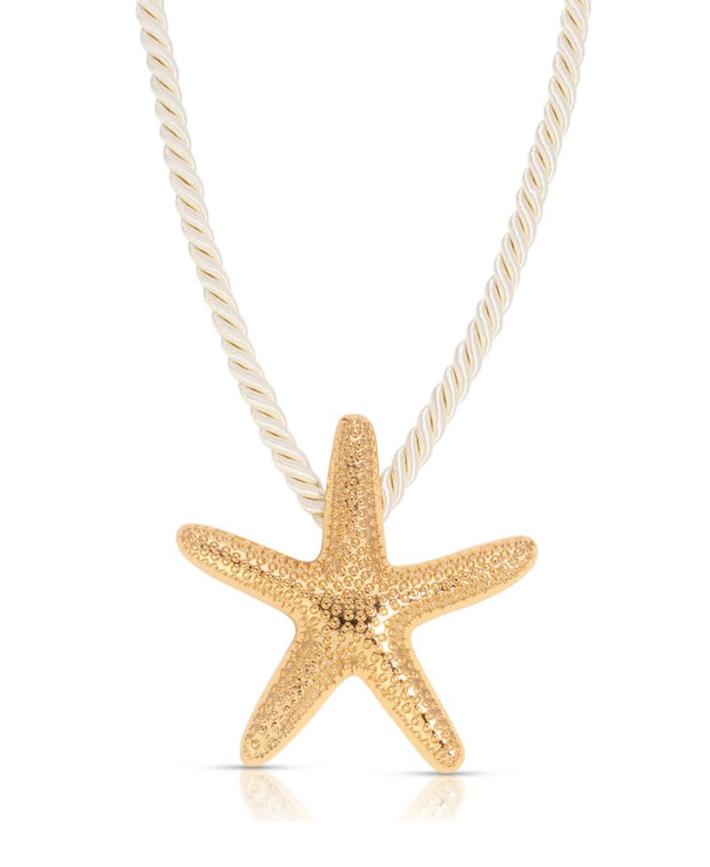 Silk Cord Starfish Pendant Necklace