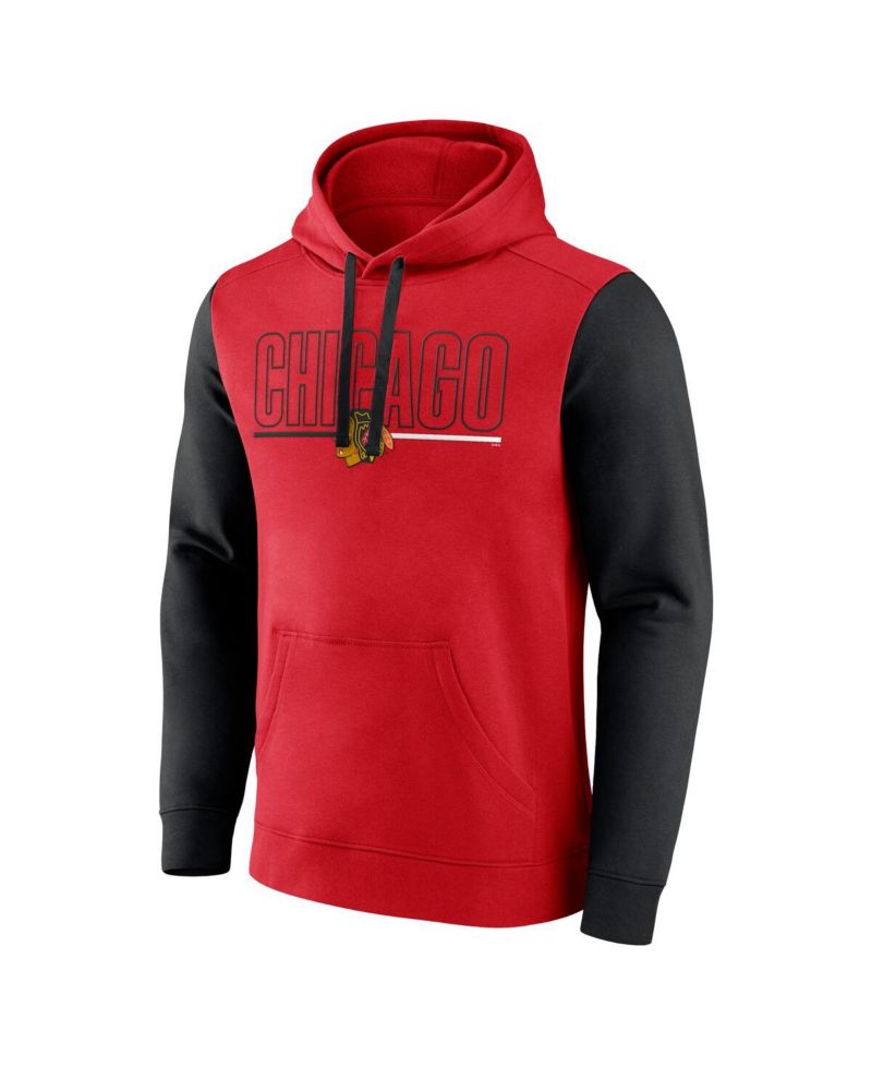 Men's Red Chicago Blackhawks Deliver Fleece Pullover Hoodie