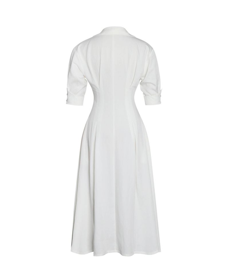 Women's Palina Lyocell Pleated Midi Preppy Shirt Dress