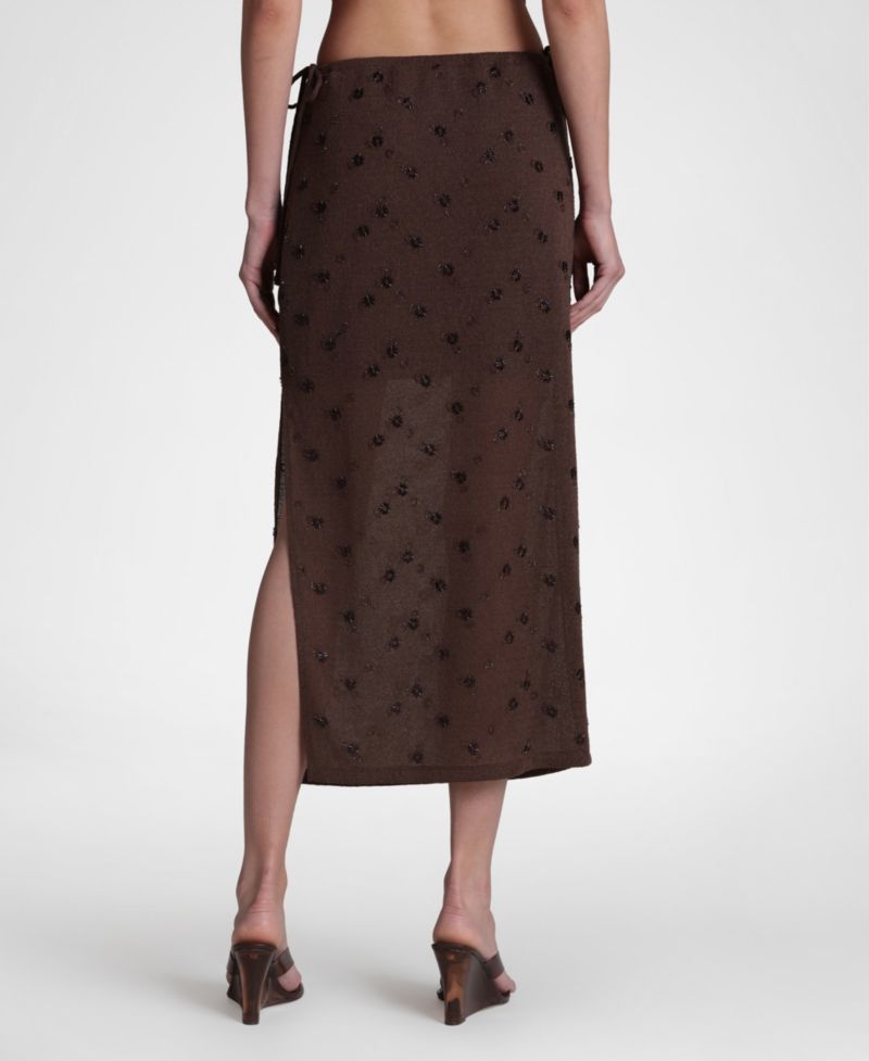 Women's Embellished Sweater Midi Skirt