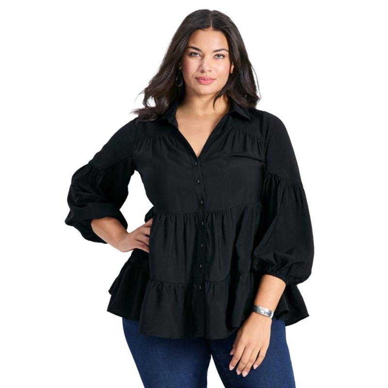 Women's Plus Size Amari Tiered Tunic Shirt