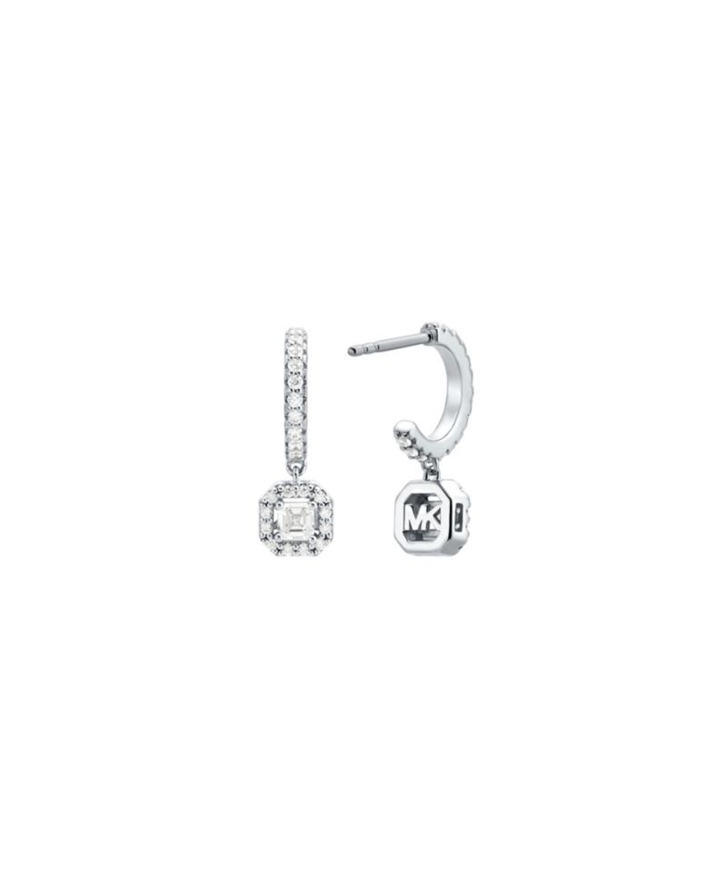 Rhodium Plated Sterling Silver Drop Earrings