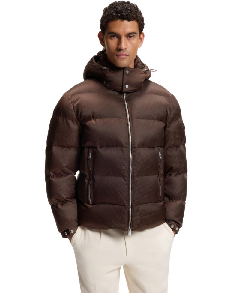 BOSS by Men's Water-Repellent Padded Jacquard Jacket