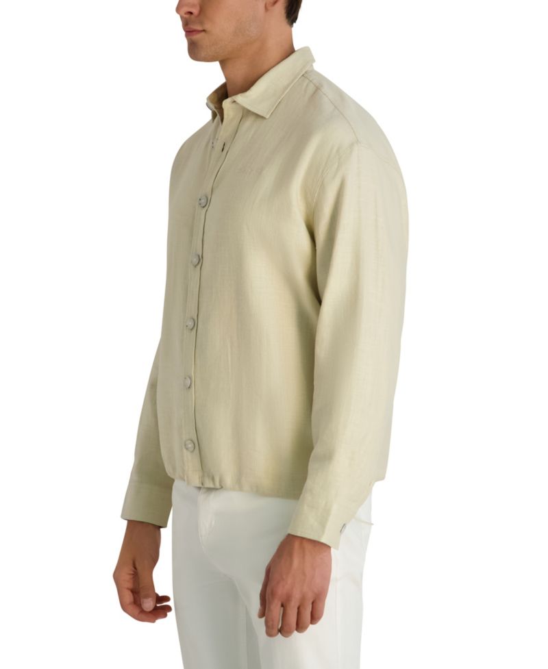 Men's Relaxed-Fit Linen-Blend Shirt Jacket