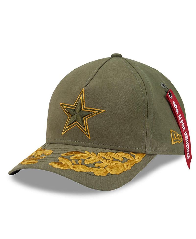 x Alpha Men's Industries Olive Dallas Cowboys A-Frame 9FORTY Adjustable Hat