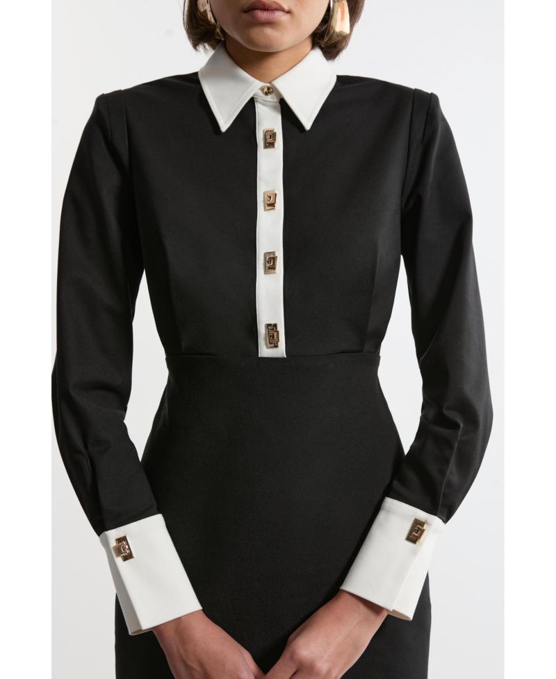 Women's Techno Cotton Shirt Maxi Shirt Dress