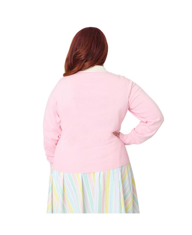Plus Size Collared Knit Cardigan