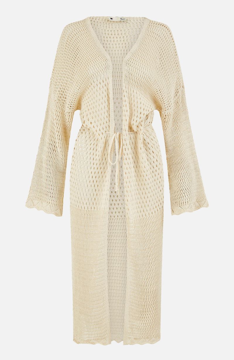 Women's Crochet Long Line Cardigan