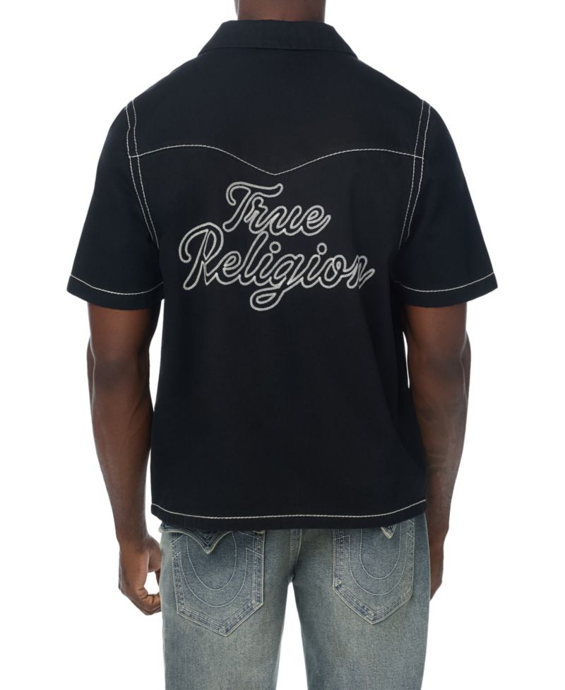 Men's Short-Sleeve Denim Western Shirt