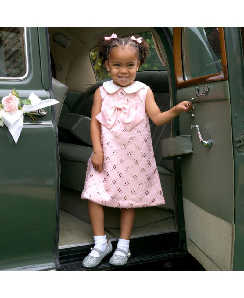 Girls' 2-12 Peter Pan Collar Sequin Party Dress