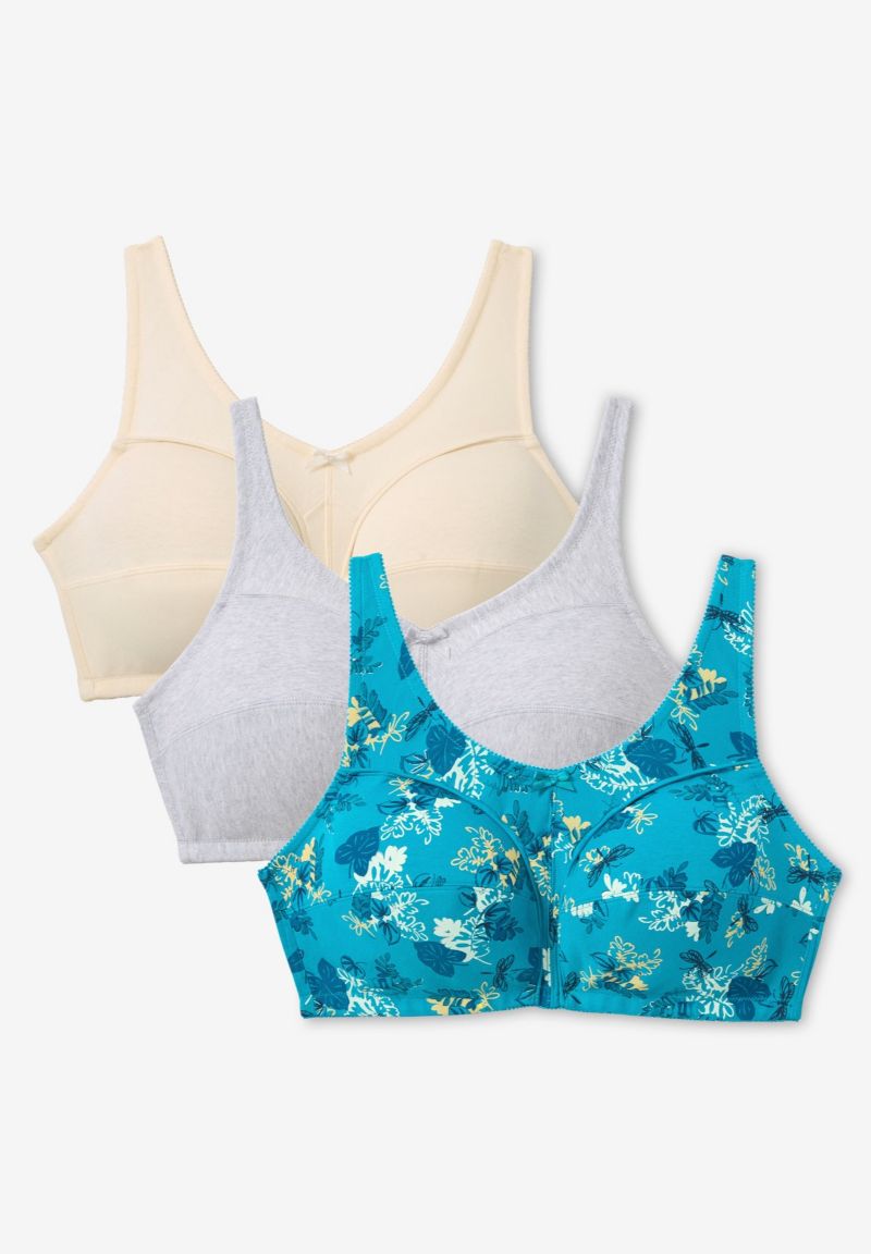 Women's 3-Pack Wireless Light Support Cotton Bra
