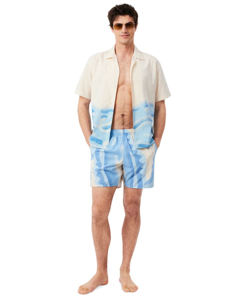 Men's Mid-Length Striped Swim Trunks