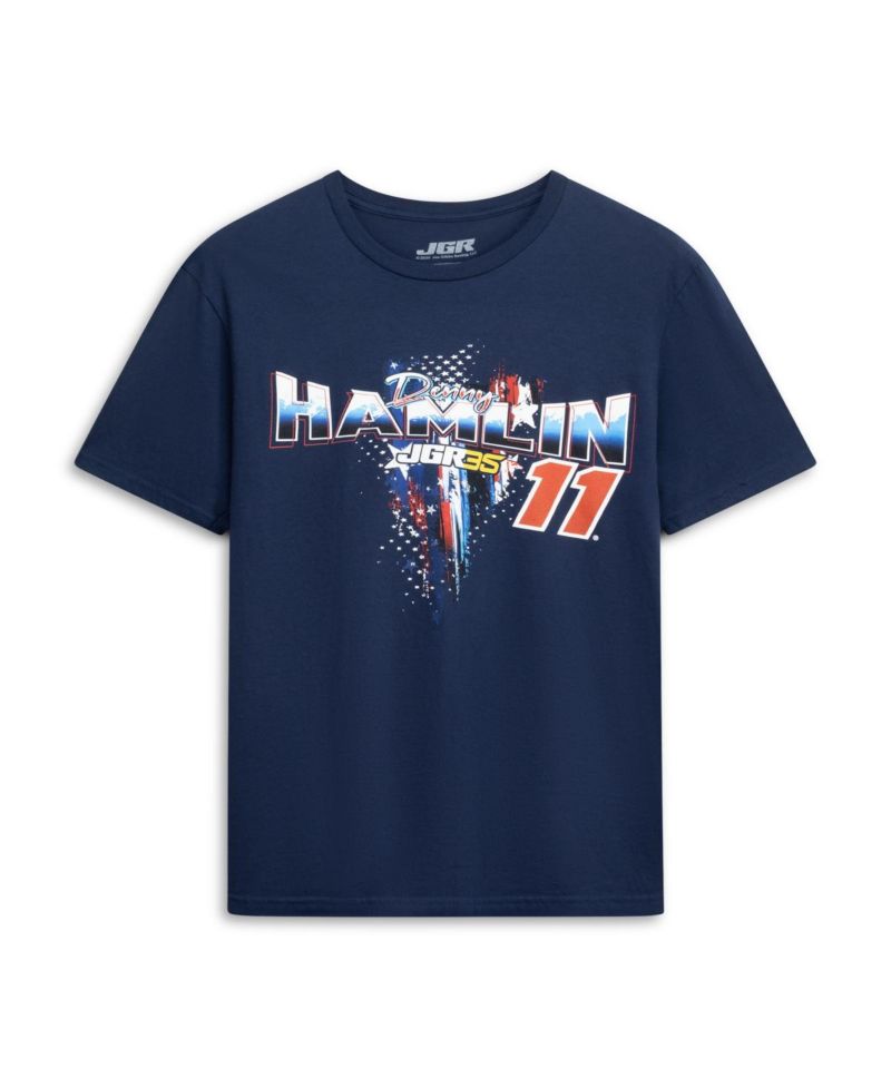 Men's Navy Denny Hamlin 11 Debt Relief T-Shirt