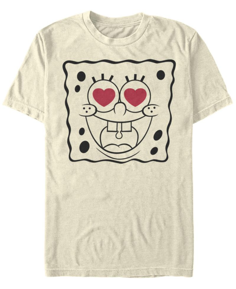 Men's SpongeBob Line Face Short Sleeve Crew T-shirt
