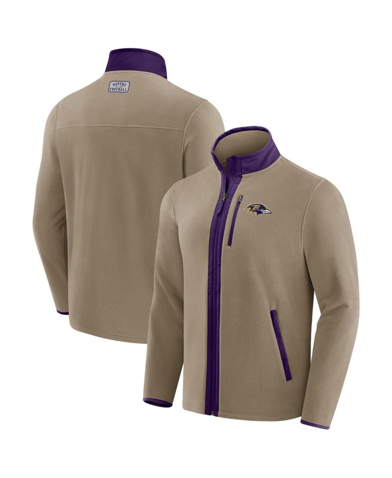 Darius Rucker Collection by x NFL Men's Tan Baltimore Ravens Heavyweight Polar Fleece Full-Zip Jacket