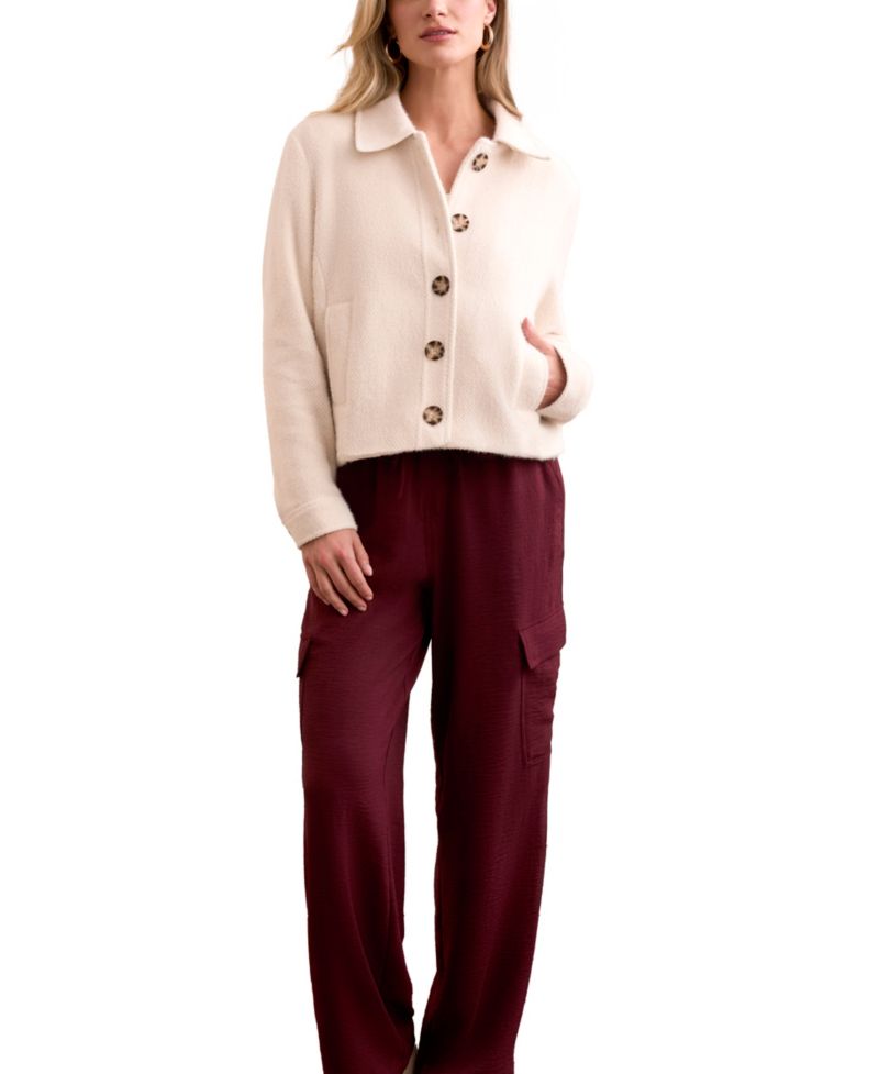 Women's Super Soft Boucle Button-Front Jacket