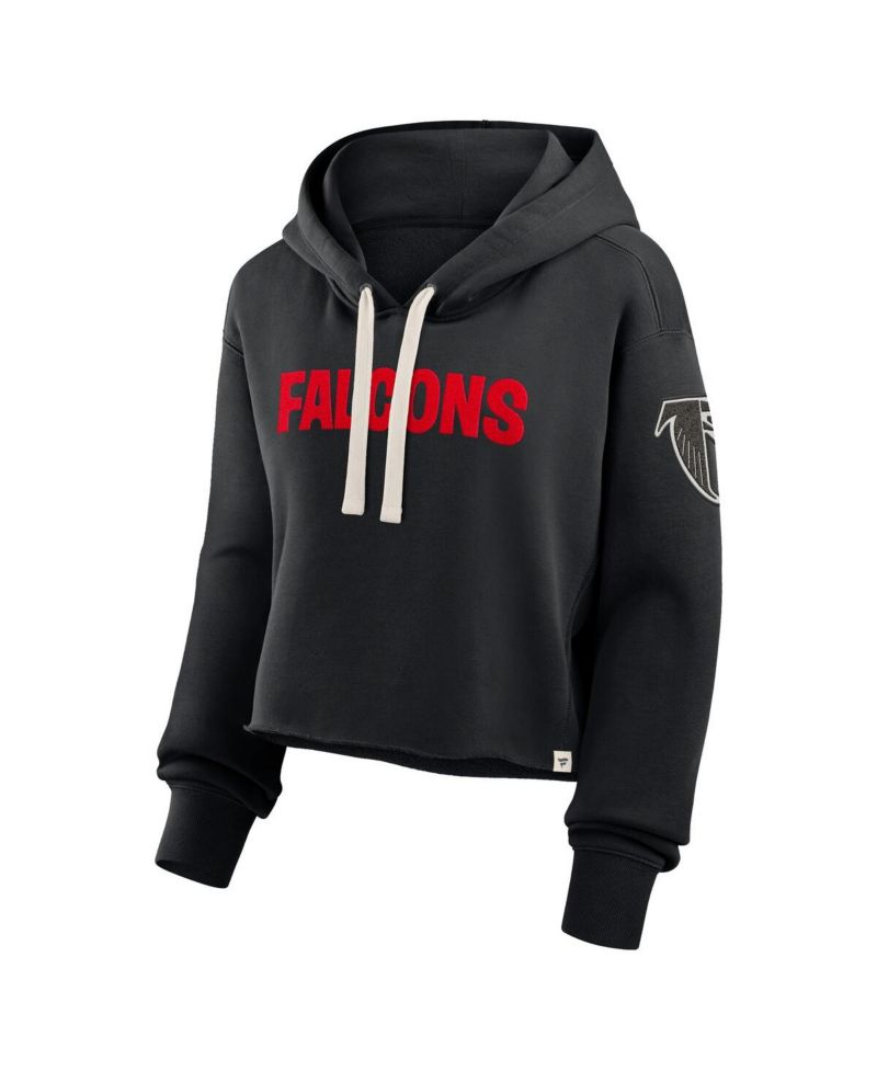 Women's Black Atlanta Falcons Oversized Hometown Heritage Cropped Hoodie