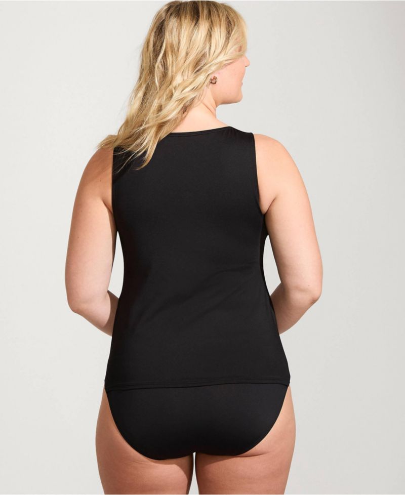 Women's Plus Size Long High Neck UPF 50 Modest Tankini Swimsuit Top