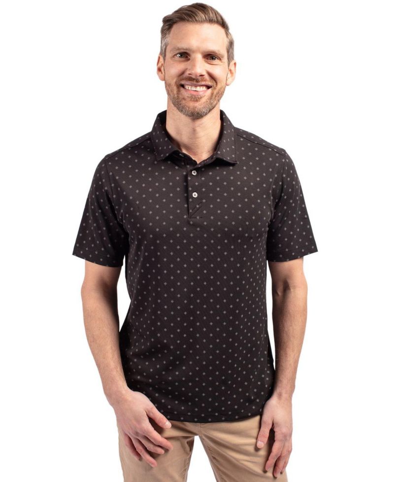 Men's Virtue Eco Pique Tile Print Recycled Polo Shirt