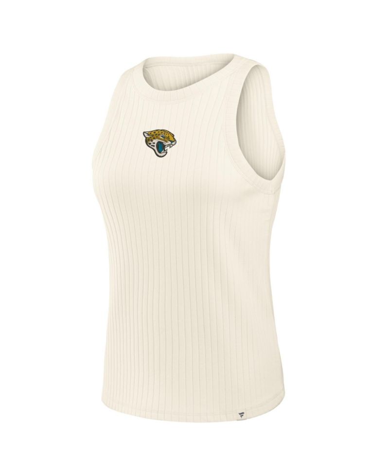 Women's Cream Jacksonville Jaguars Star Play Tri-Blend Ribbed Tank Top