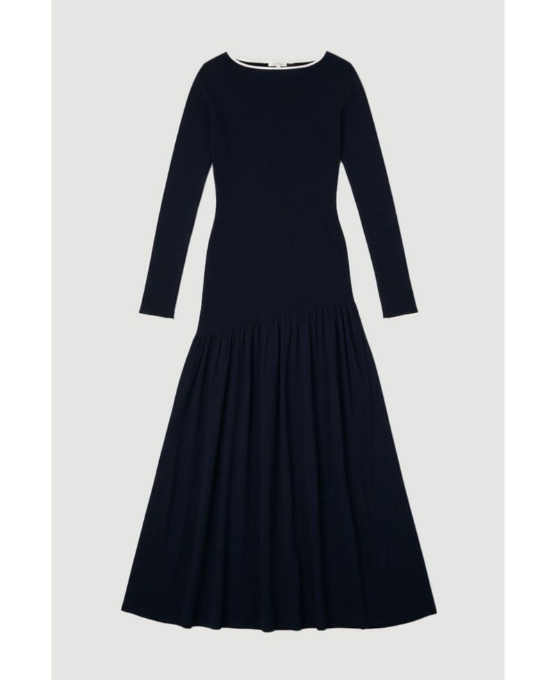 Women's Wool Blend Sheer Knitted Skirt Dress