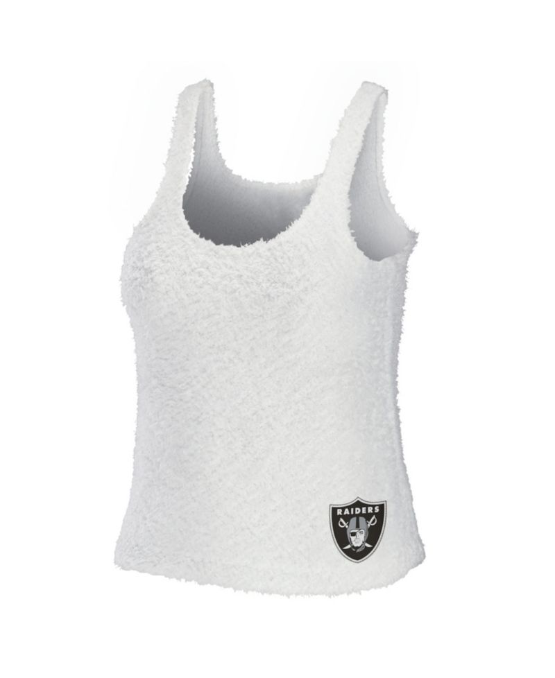 Women's 2-Piece Cream Las Vegas Raiders Plus Size Cozy Scoop Neck Tank Top & Pants Set