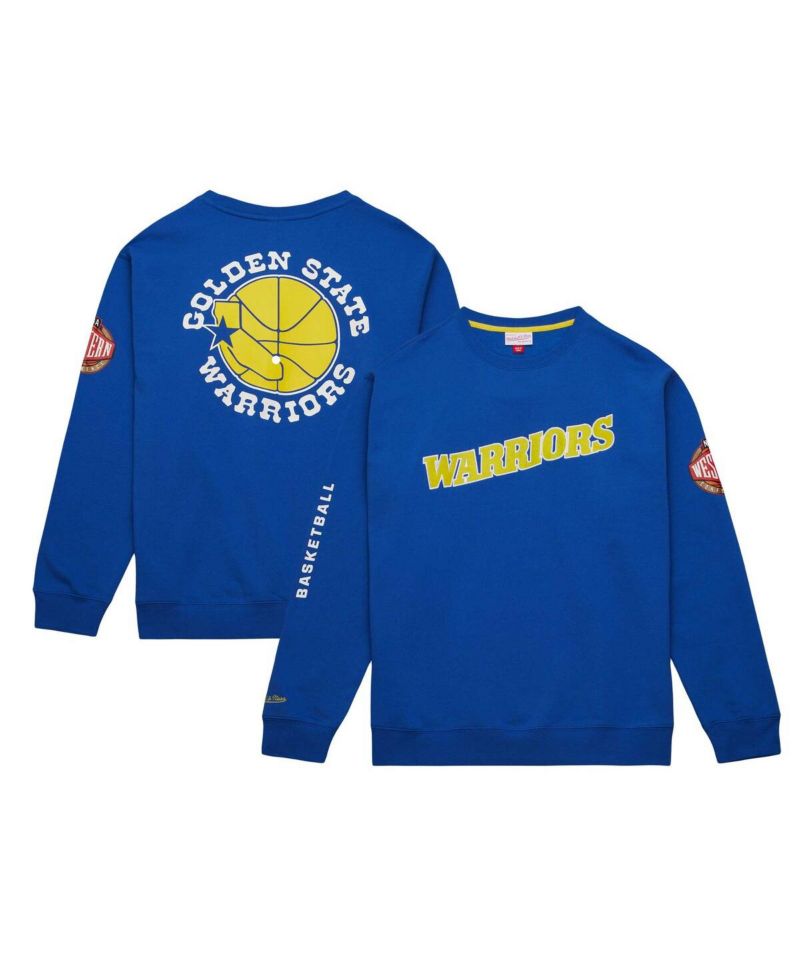 Men's Royal Golden State Warriors Hardwood Classics There and Back Pullover Sweatshirt