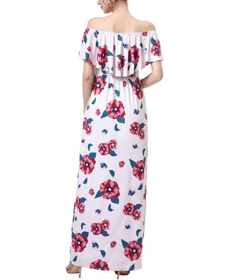 Women's Floral Print Nursing Maxi Dress