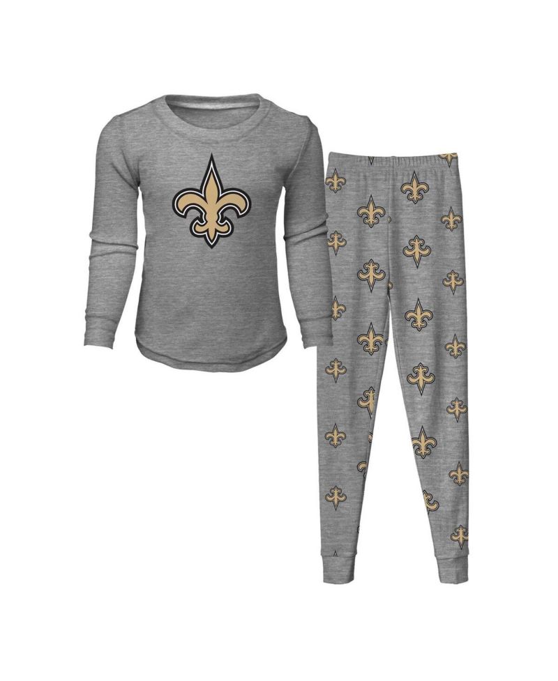 Big Boys and Girls New Orleans Saints Long Sleeve T-Shirt and Pants Sleep Set