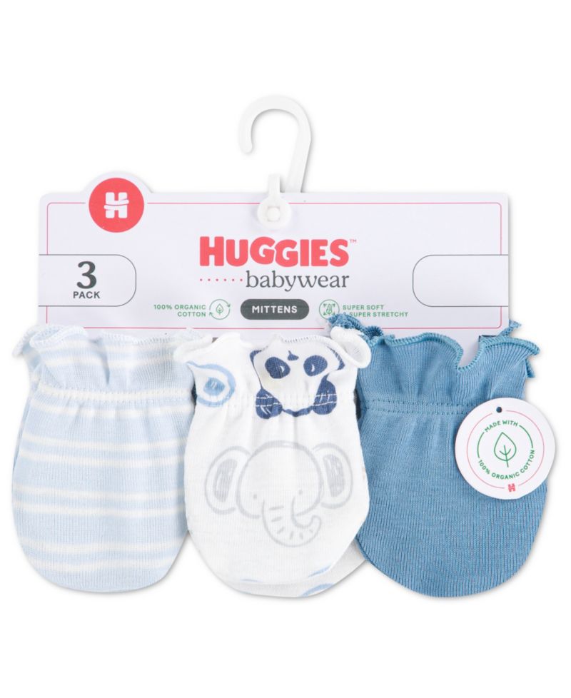 Baby Boys' Babywear Mittens, 3-Pack