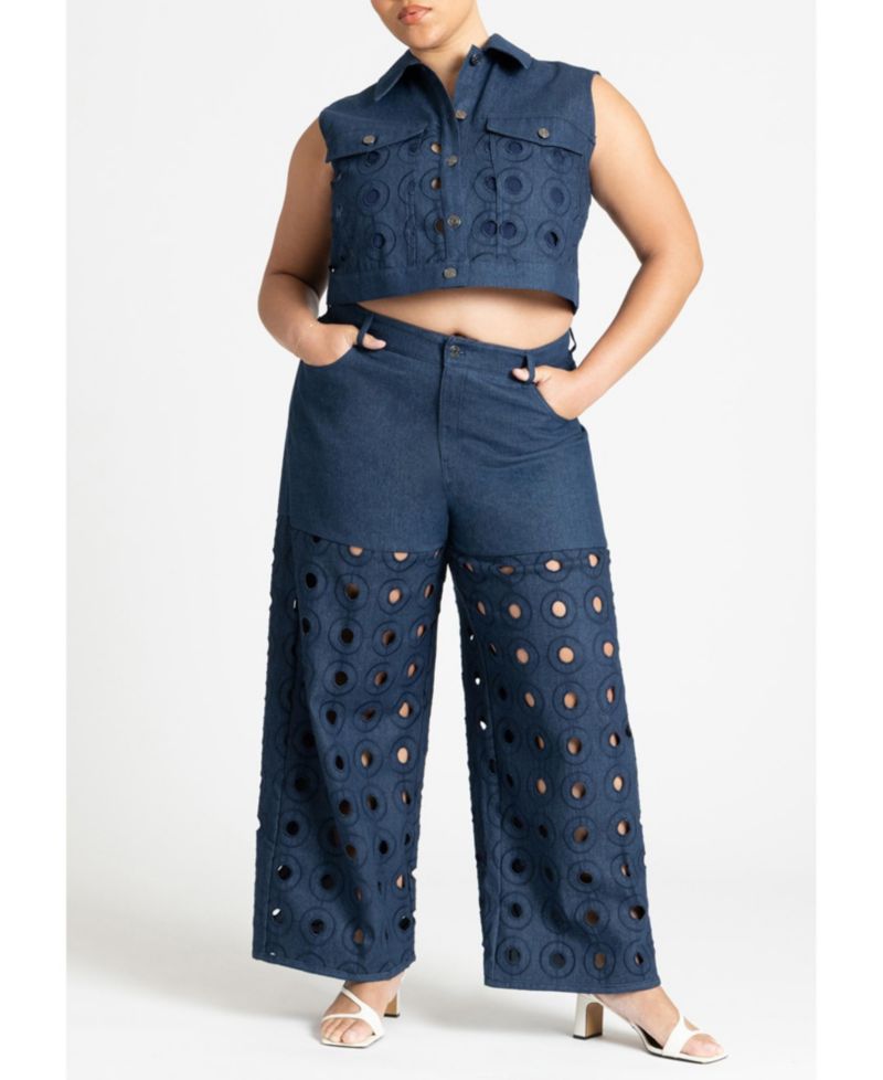 Women's Circular Cutout Denim Pant