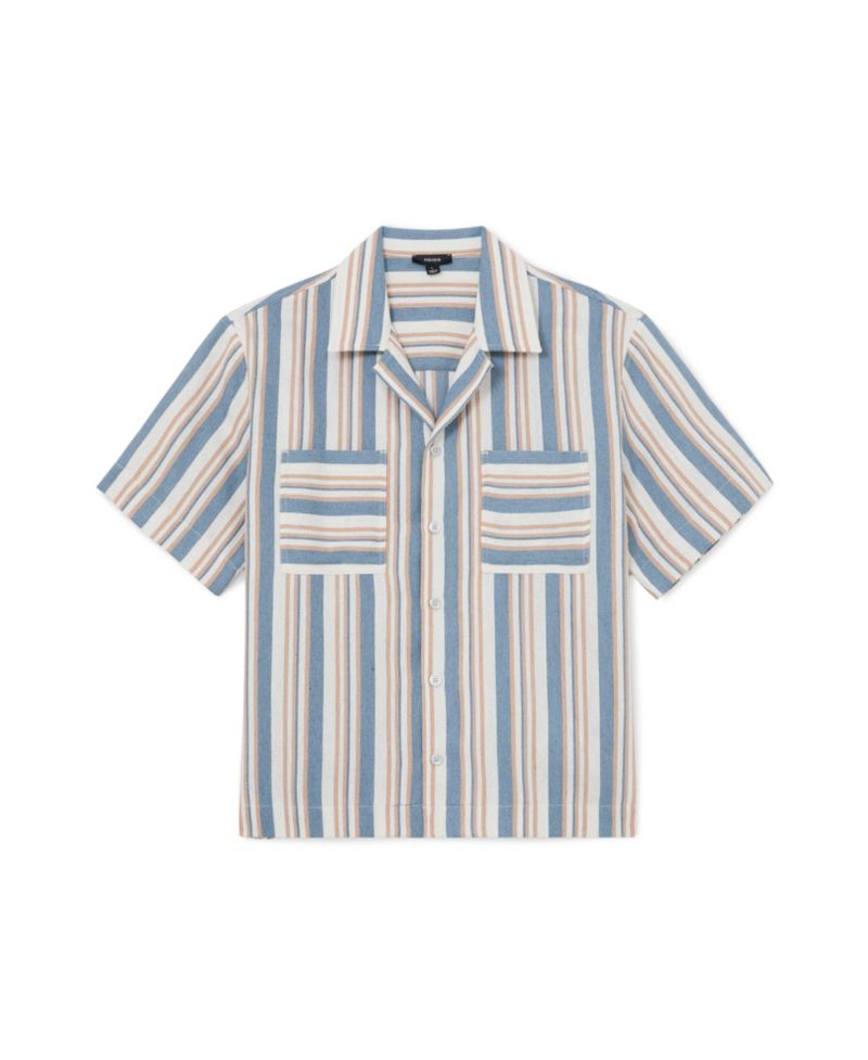 Men's Celeste Stripe Twin Pocket Cuban Shirt