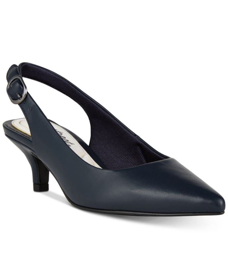 Faye Slingback Kitten-Heel Pumps