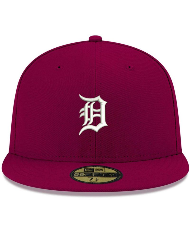 Men's Cardinal Detroit Tigers Logo White 59FIFTY Fitted Hat