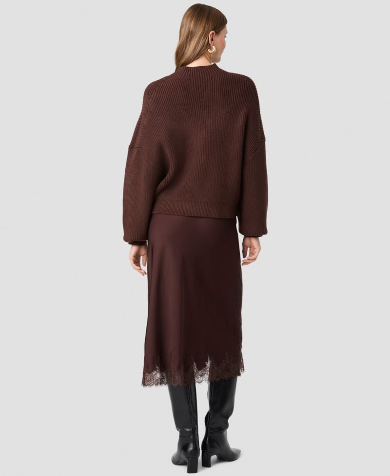 Women's Babysoft Rib Mock Neck Relaxed-Fit Long-Sleeve Pullover Sweater