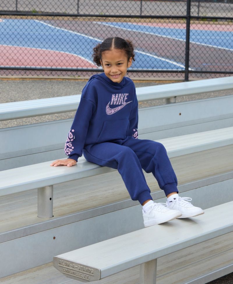Girls' 2T-6X Retro Remix Long-Sleeve Hoddie and Joggers, 2-Piece Set