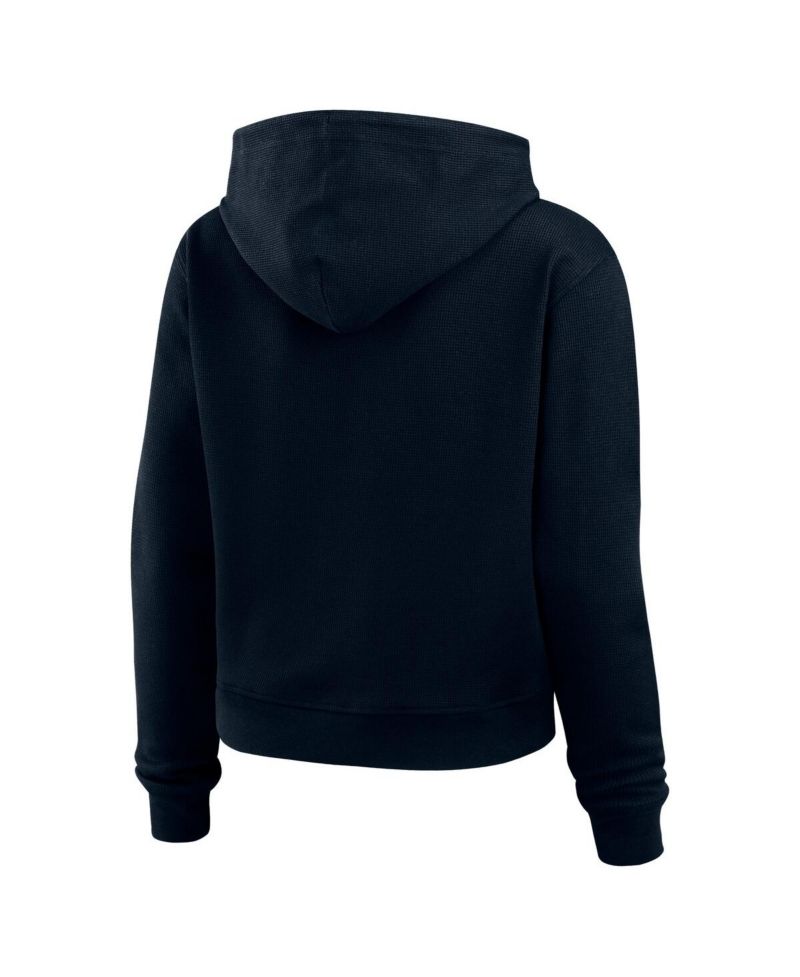 Women's Deep Sea Blue Seattle Kraken Waffle-Knit Pullover Hoodie