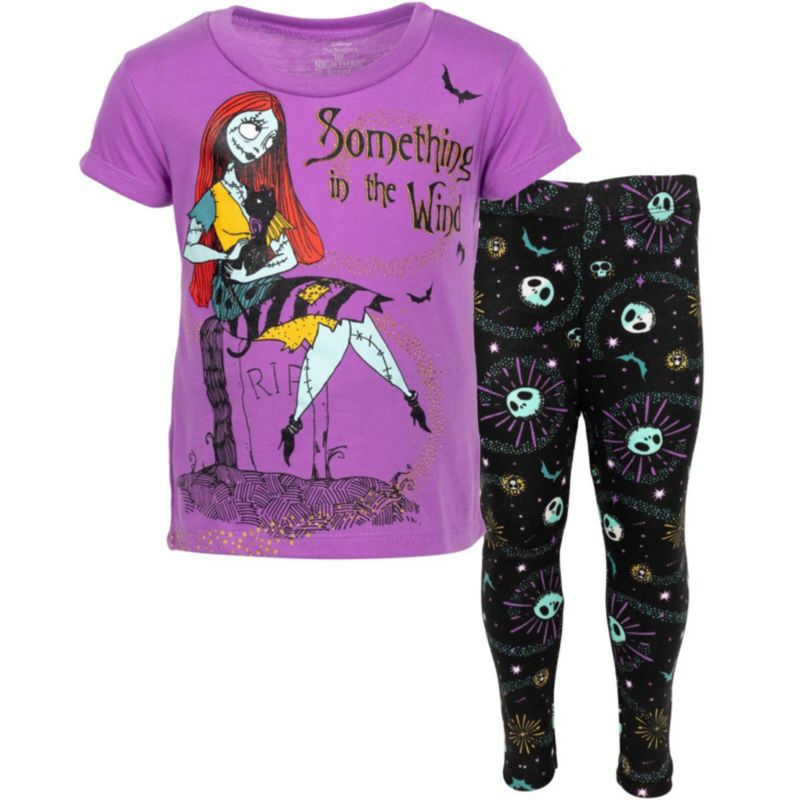 Little Girls Halloween 2-Piece T-Shirt and Leggings Set