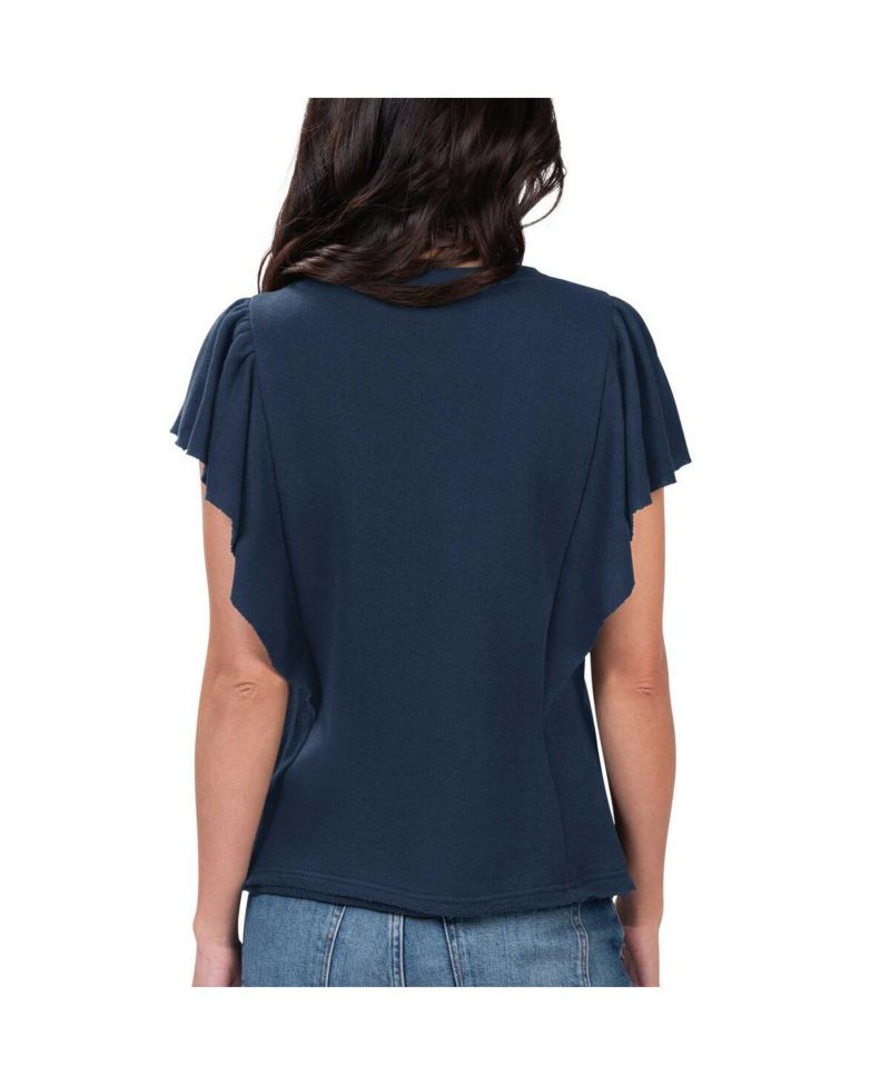Women's Navy Atlanta Braves Crowd Wave T-shirt