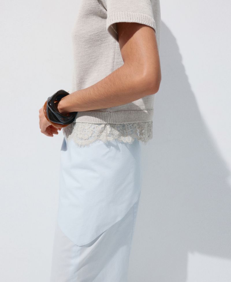 Women's Lace-Trim Knit Sweater