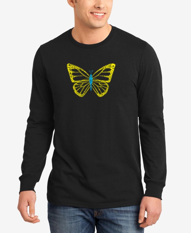 Men's Butterfly Word Art Long Sleeves T-shirt
