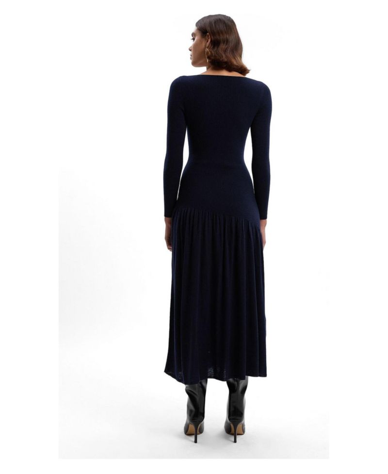 Women's Wool Blend Sheer Knitted Skirt Dress