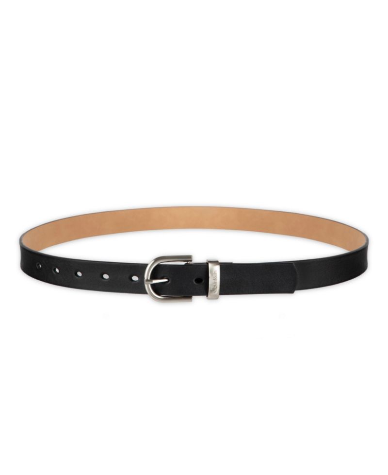 Center-Bar and Metal Loop Buckles 2-Pack Skinny Belt Set