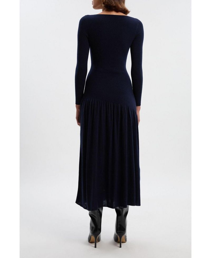 Women's Wool Blend Sheer Knitted Skirt Dress