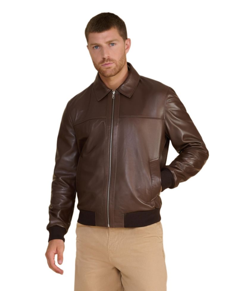 Men's Mason Leather Bomber Jacket