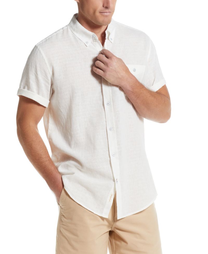 Men's Solid Short-Sleeve Button-Down Shirt