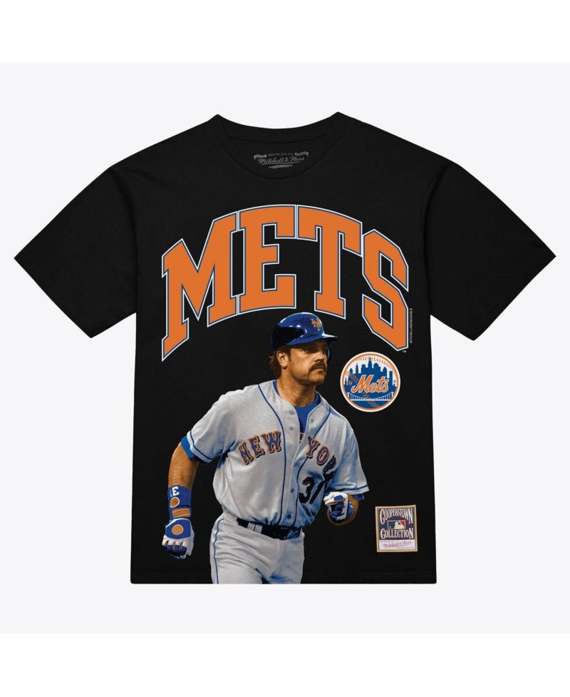 Men's Mike Piazza Black New York Mets Photo Arch Player Graphic T-Shirt