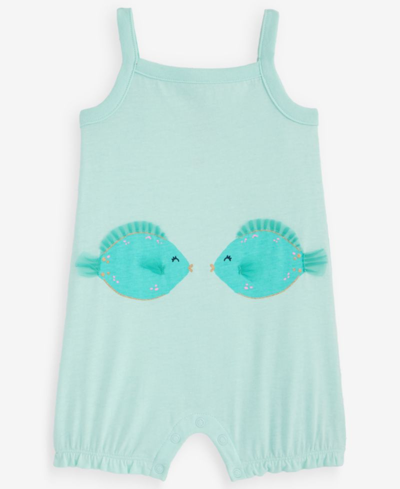 Baby Girls' 0M-24M Two Fish Sunsuit