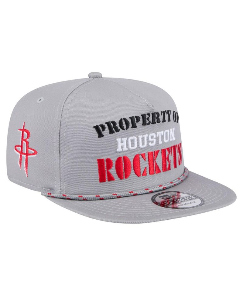 Men's Gray Houston Rockets Throwback Property Of Golfer Snapback Hat